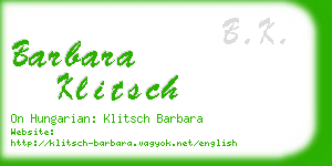 barbara klitsch business card